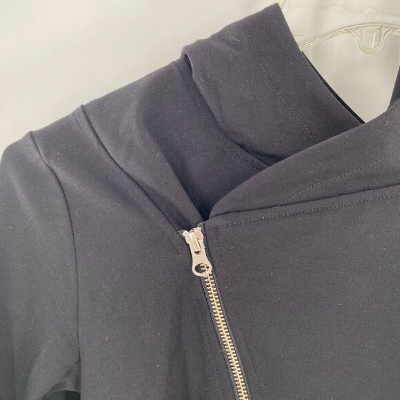 Betabrand Work Hard Play Hard Hooded Asymmetrical Zip Jacket Black Sz S Athletic - Picture 4 of 14